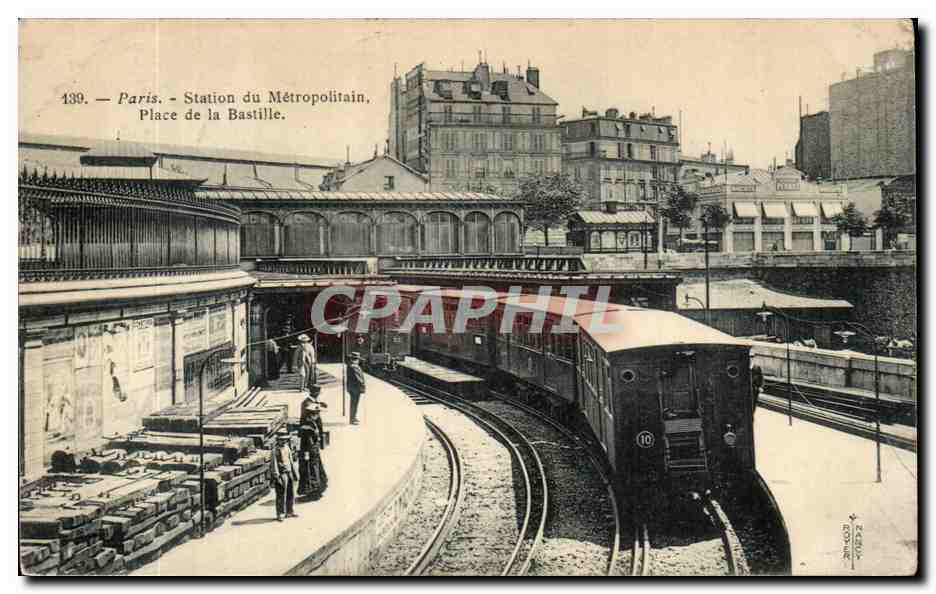 Parijs — Station van de Metro, Place de la Bastille — uitgever R. Nava, n° 439