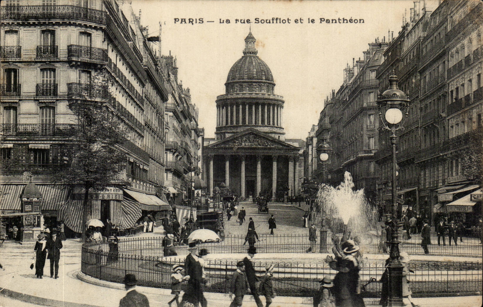 Paris CPA Rue Soufflot et Pantheon