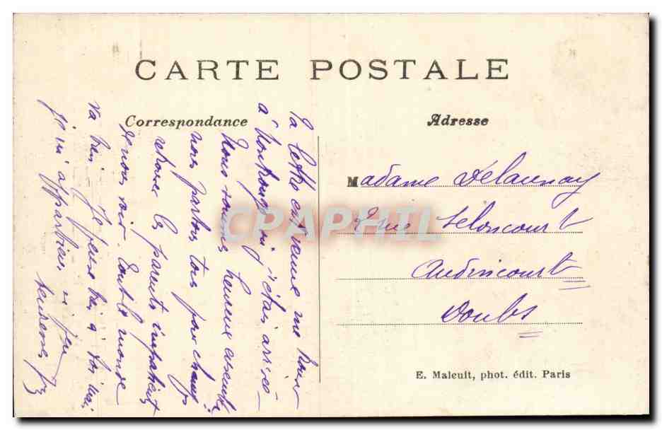 Paris CPA place de la Republique — Rückseite