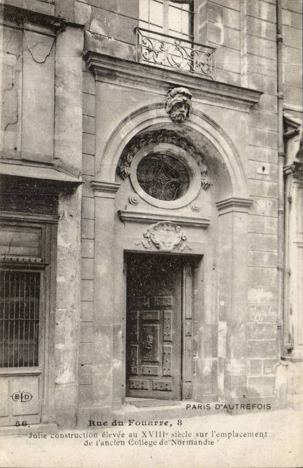 Paris CPA Rue de Fouarre construit sur l'emplacement de l'ancien college de Normandie
