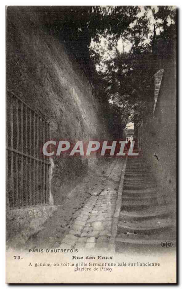 Paris CPA Rue des eaux A gauche ancienne glaciere de Passy