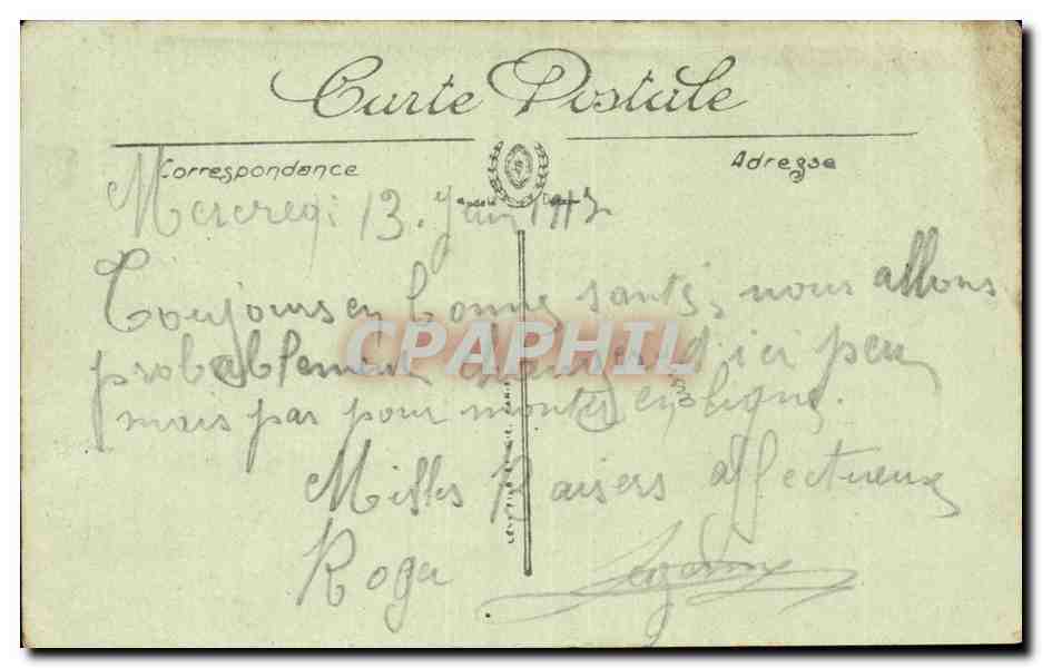 Paris CPA Avenue de l'opera — Rückseite