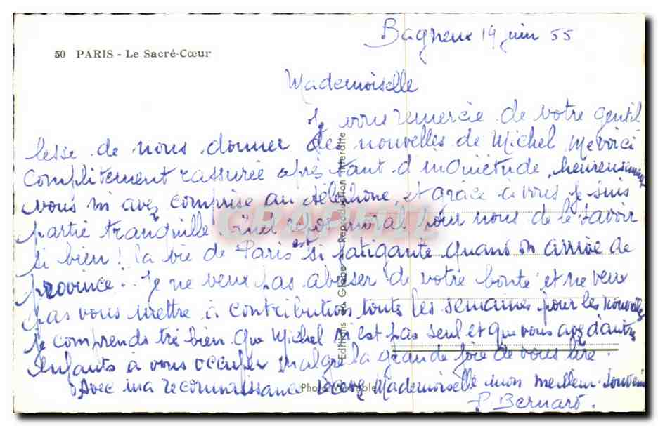 Paris CPA le Sacre Coeur — Rückseite