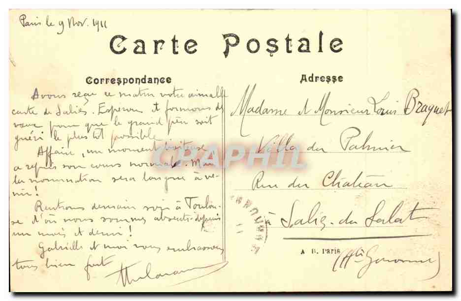 Paris CPA Rue de Rivoli — Rückseite