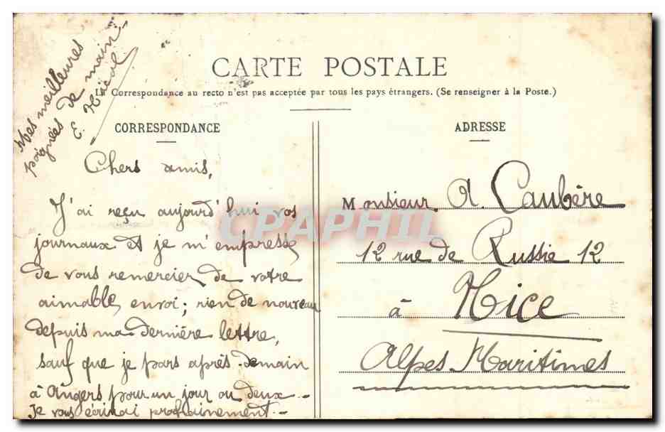 Paris CPA L'Opera — Rückseite