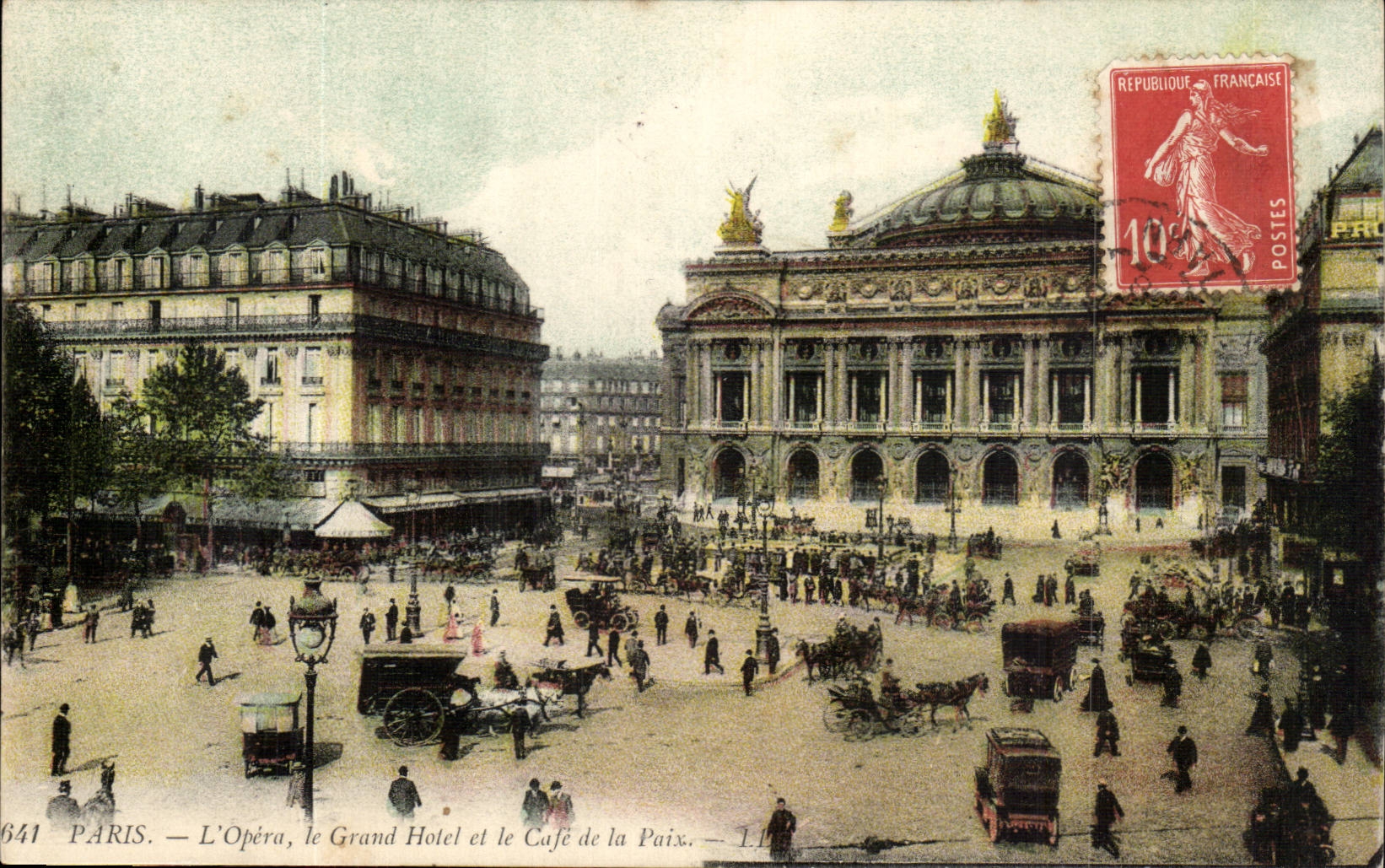 Paris CPA L opera Le grand hotel et le cafe de la Paix