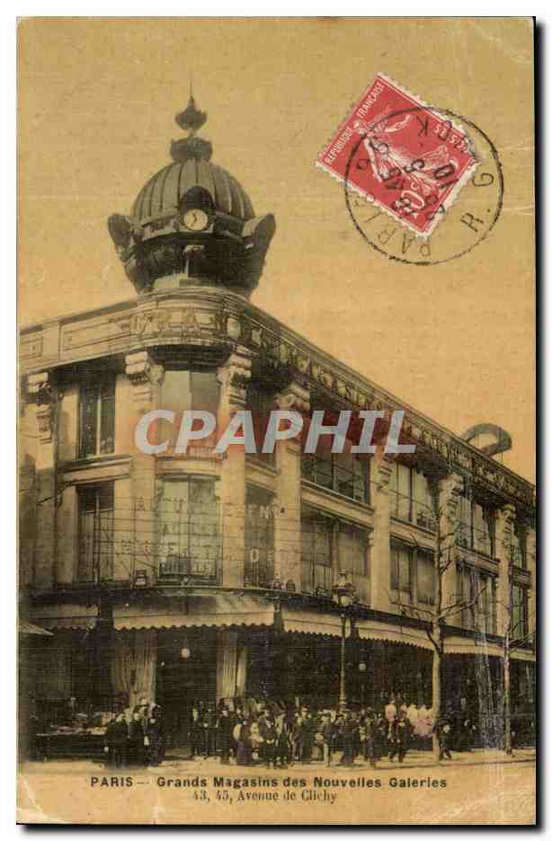 Paris CPA Grands magasins et nouvelles Galeries avenue de Clichy (magasins)