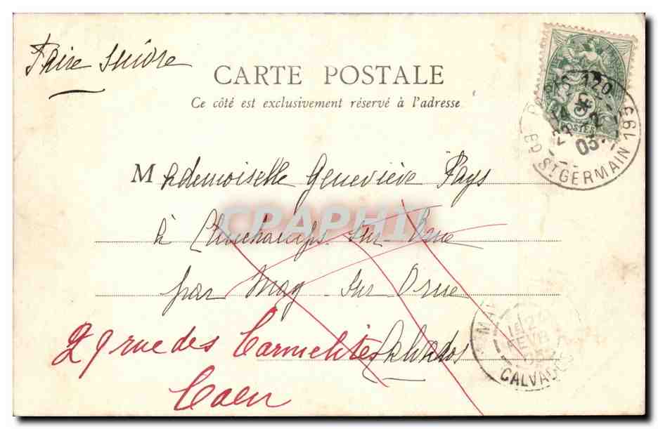 PARIS — La Seine, uitzicht genomen vanaf de Brug van de Heiligen-Padres — B. F., Parijs, n° 103 — Achterkant