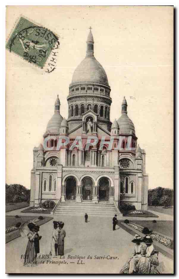 Paris CPA Basilique du Sacre Coeur Facade principale