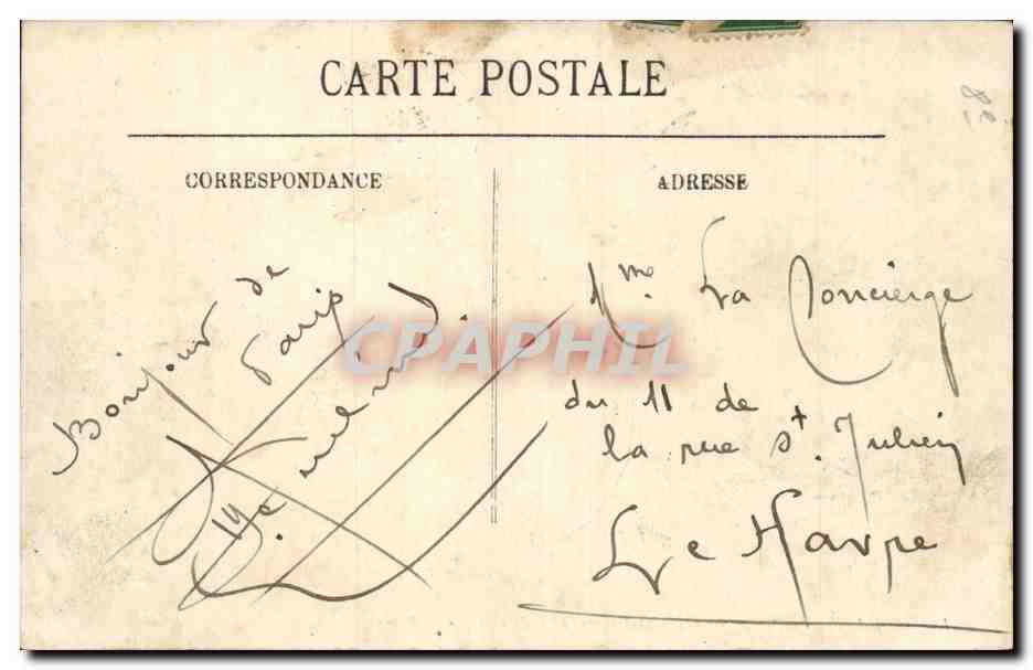 París (VIII) — La Estación St-Lazare, lado de la Corte de Roma — LL. — Reverso