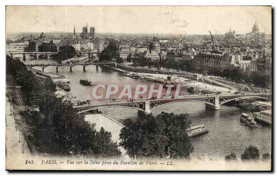 Paris CPA Vue sur la Seine prise du pavillon de Flore