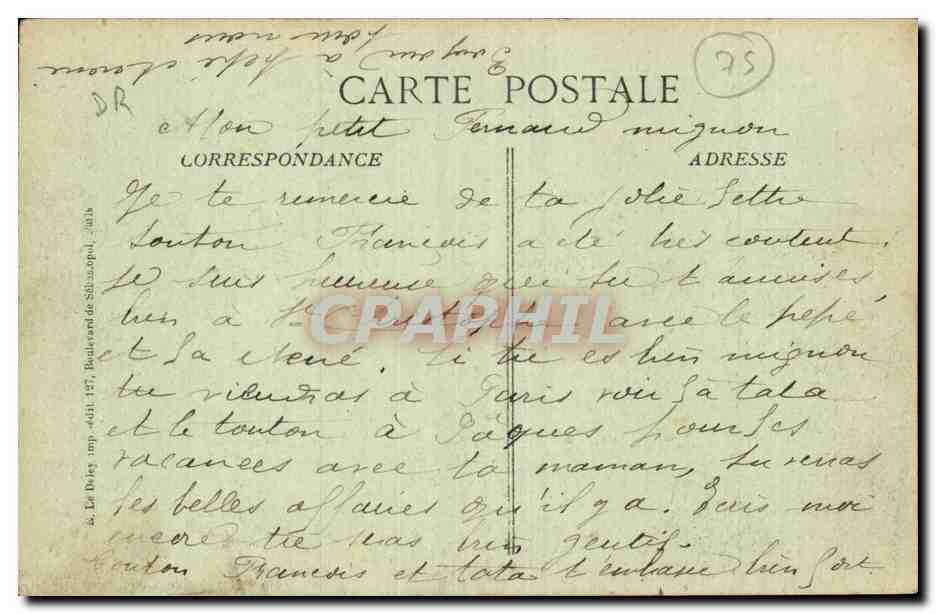 Paris CPA Gare Saint lazare Cour de rome  — Rückseite