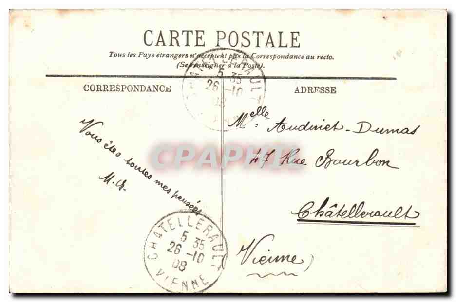 Paris CPA Le boulevard Montmartre — Rückseite