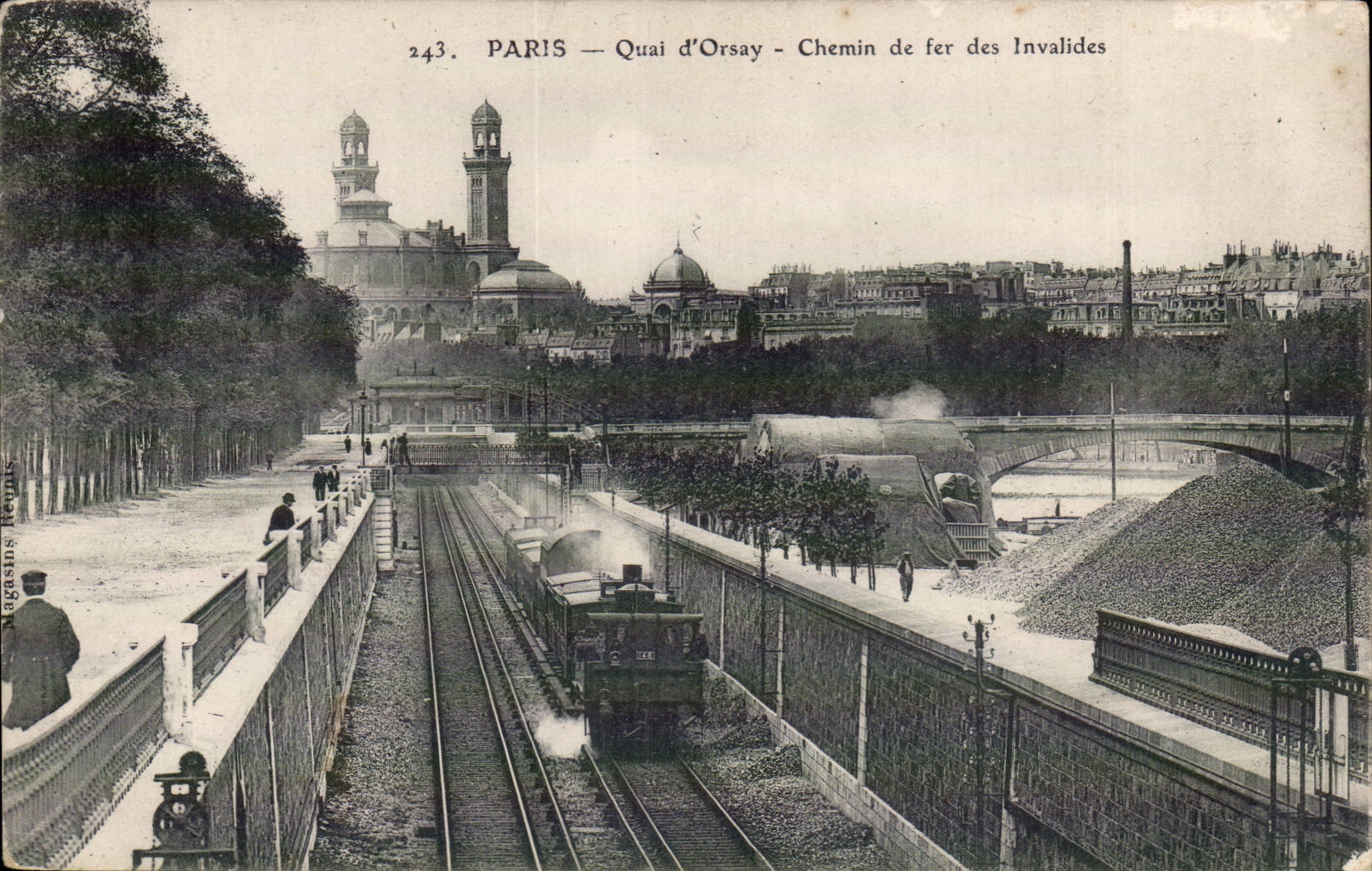 París — Quai d'Orsay — Ferrocarril de los Inválidos — Editor: Magasins Réunis, n° 243