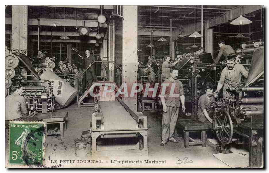 Paris CPA Le Petit Journal L'imprimerie Marinoni TOP (journal presse media)
