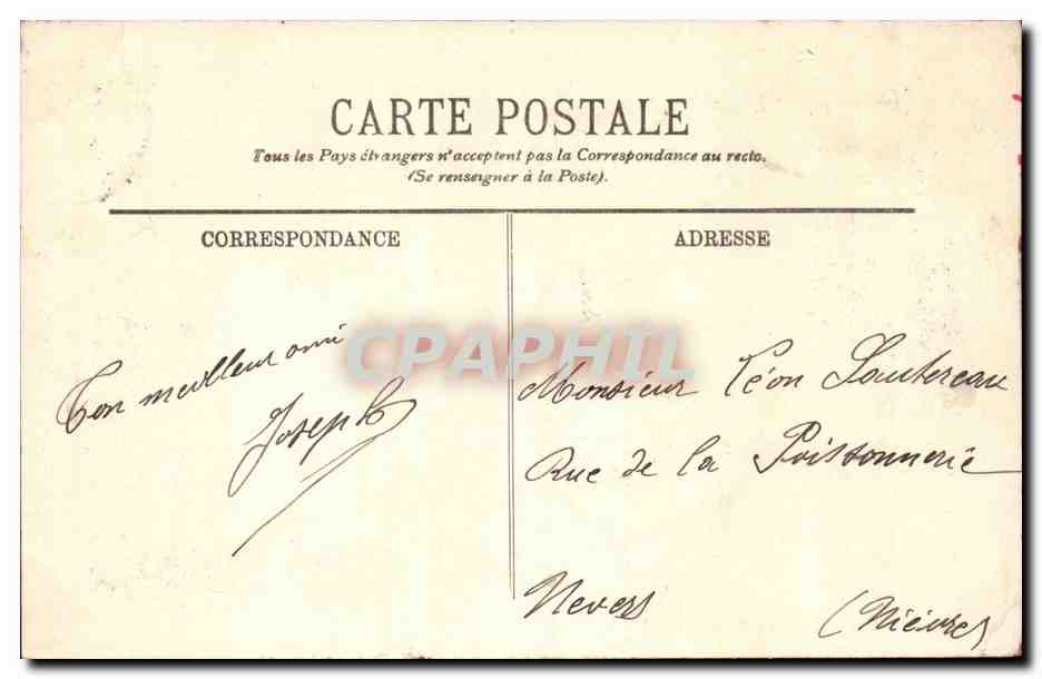 Paris CPA Boulevard Saint Martin — Verso