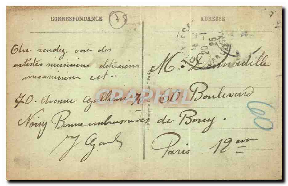 Paris CPA Boulevard des Italiens (Folies Bergeres) — Rückseite
