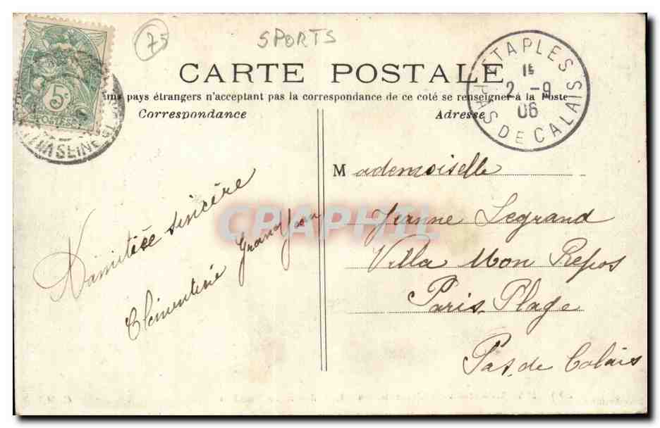 Parijs - Bois de Vincennes - De Balspelers — C.M. n°202 — Achterkant