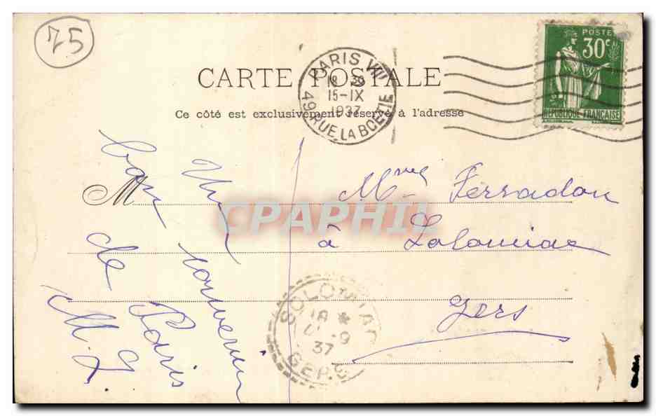 Le Charmeur d'Oiseaux aux Tuileries — Paris — P. Helmling & Cie, Phot. Nanch — Reverso