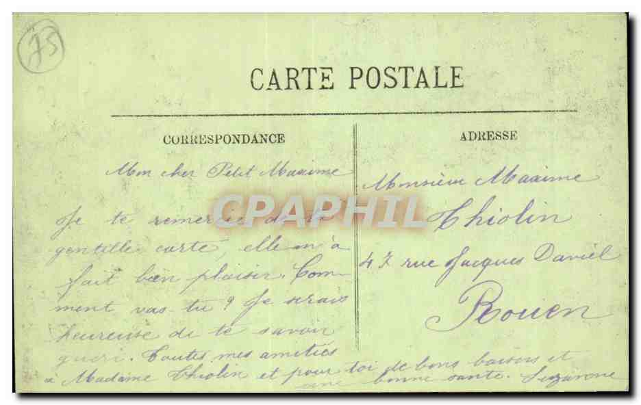 Overstromingen in Parijs (Januari 1910) — Een Boot op de Rue de la Bucherie — LL — Achterkant