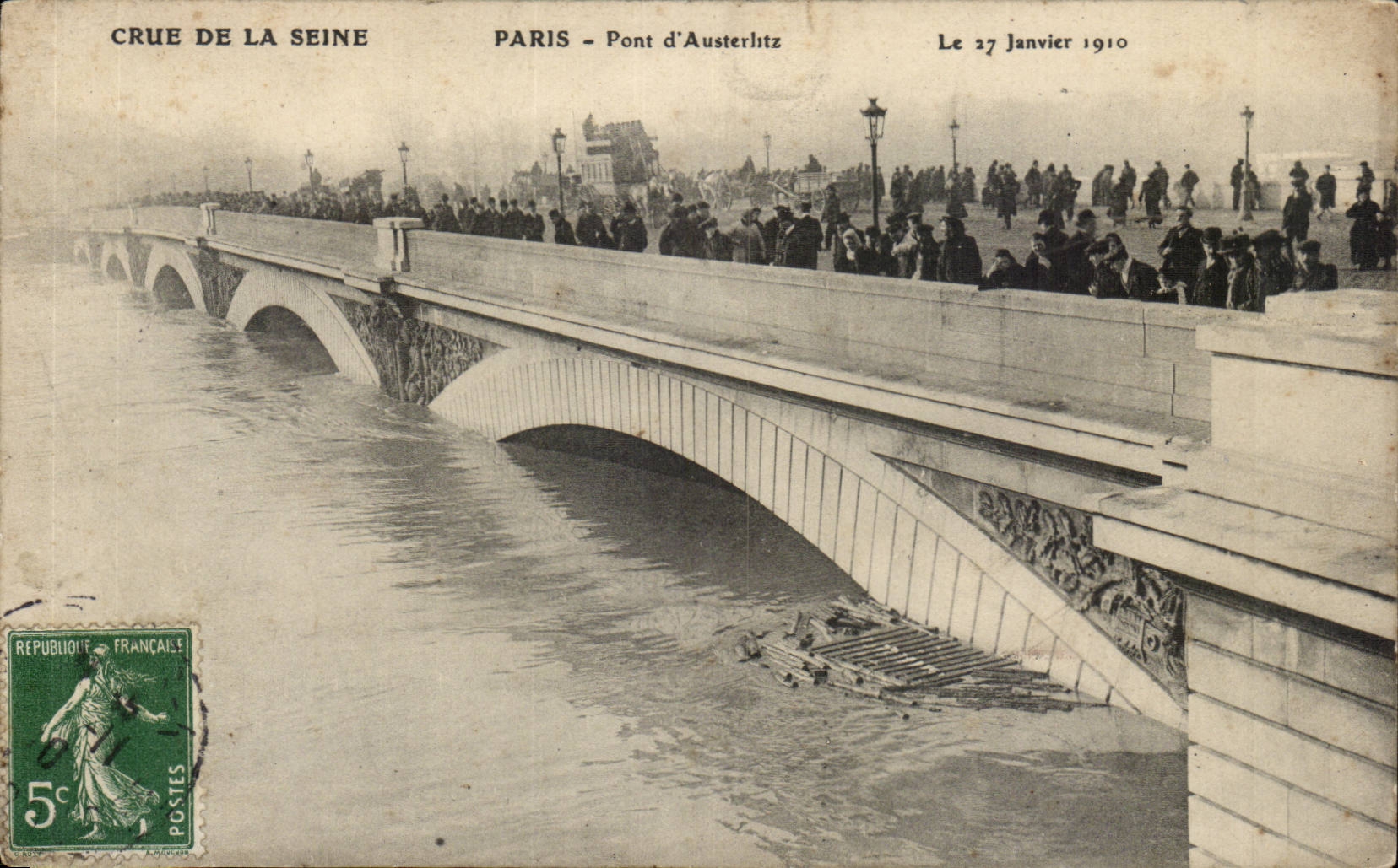 Crue de la Seine — Paris - Pont d'Austerlitz — Le 27 Janvier 1910