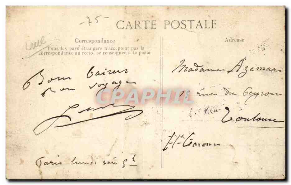 Crue de la Seine — Paris - Pont d'Austerlitz — Le 27 Janvier 1910 — Verso