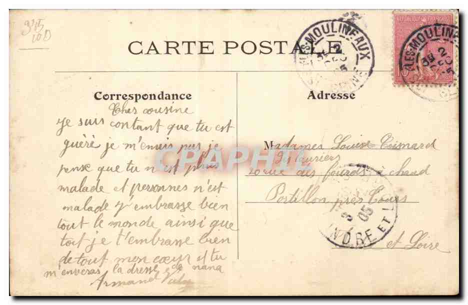 Paris Vecu CPA a la fontaine (enfants) TOP — Rückseite