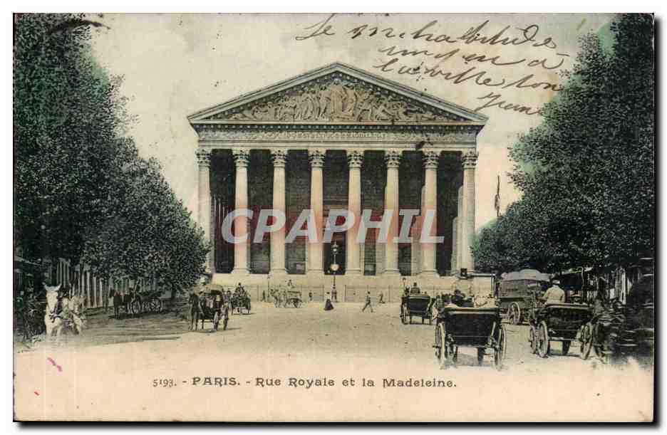Paris CPA Rue Royale et la colonnade