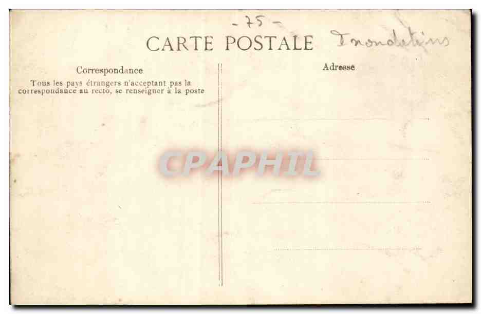 Paris CPA Crue de la Seine Rue des Bernardins Le 30 janvier 1910 — Rückseite
