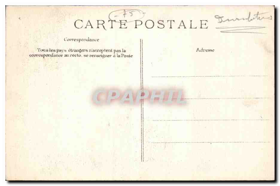 Paris CPA Rue de Lille inondations Janvier 1910 — Rückseite