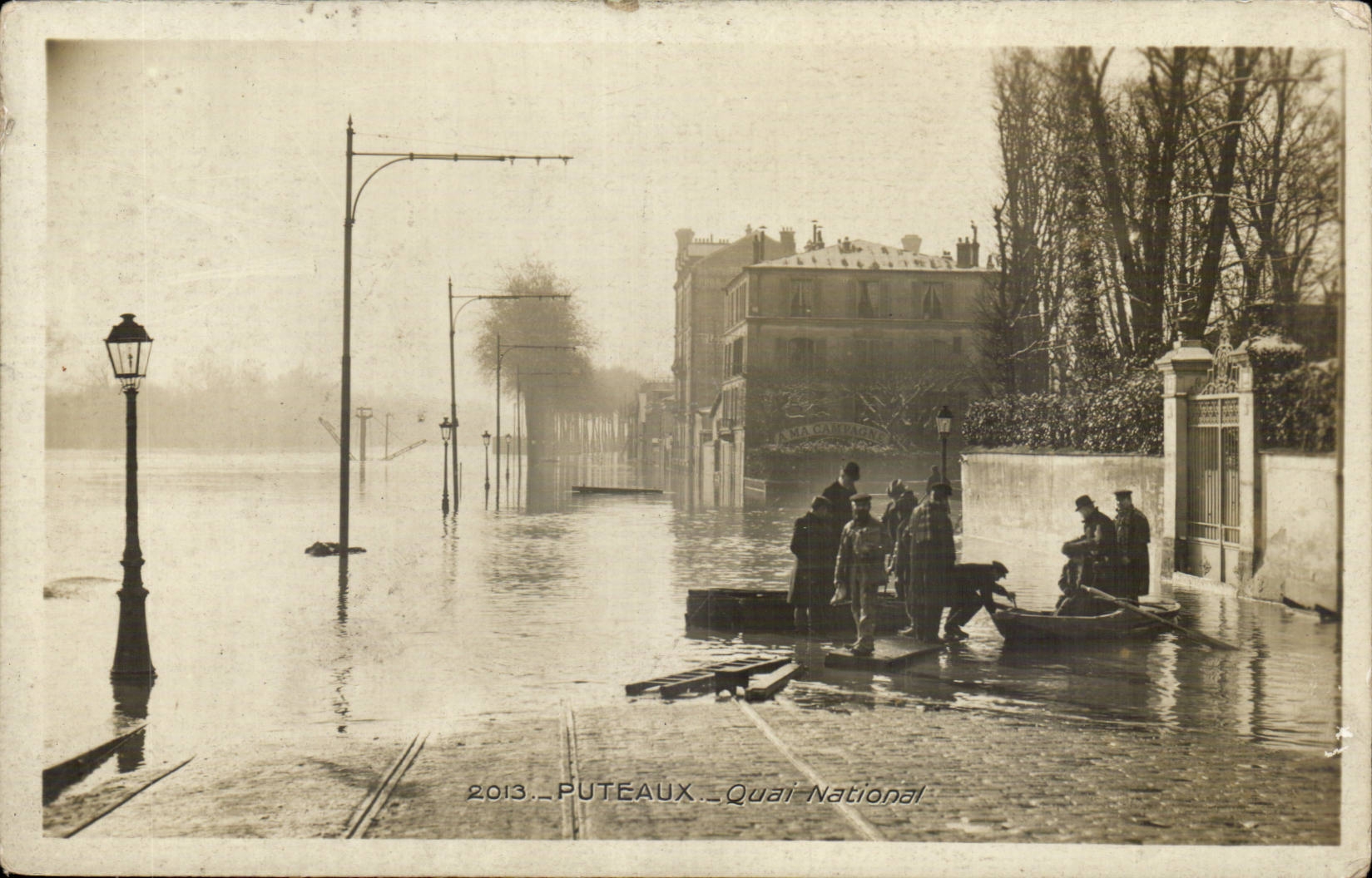 Puteaux CPA Quai national Inondations 1910