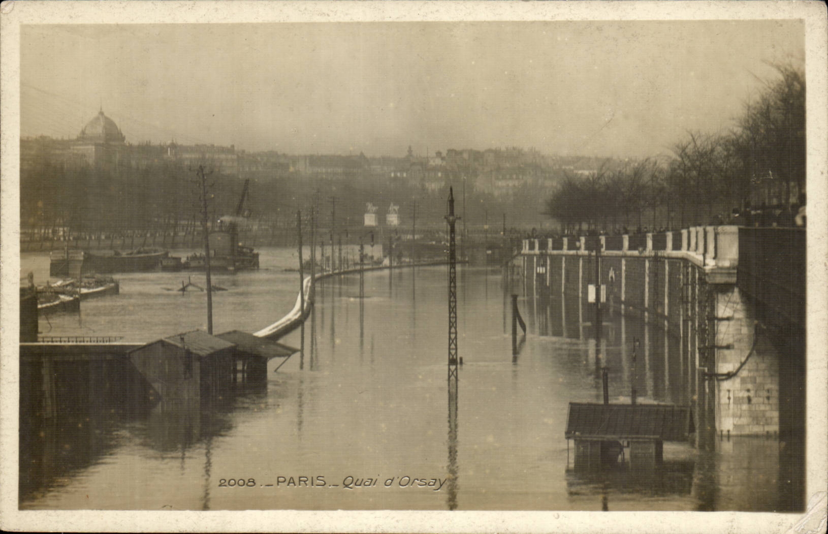 Paris CPA Quai d'Orsay Inondations 1910