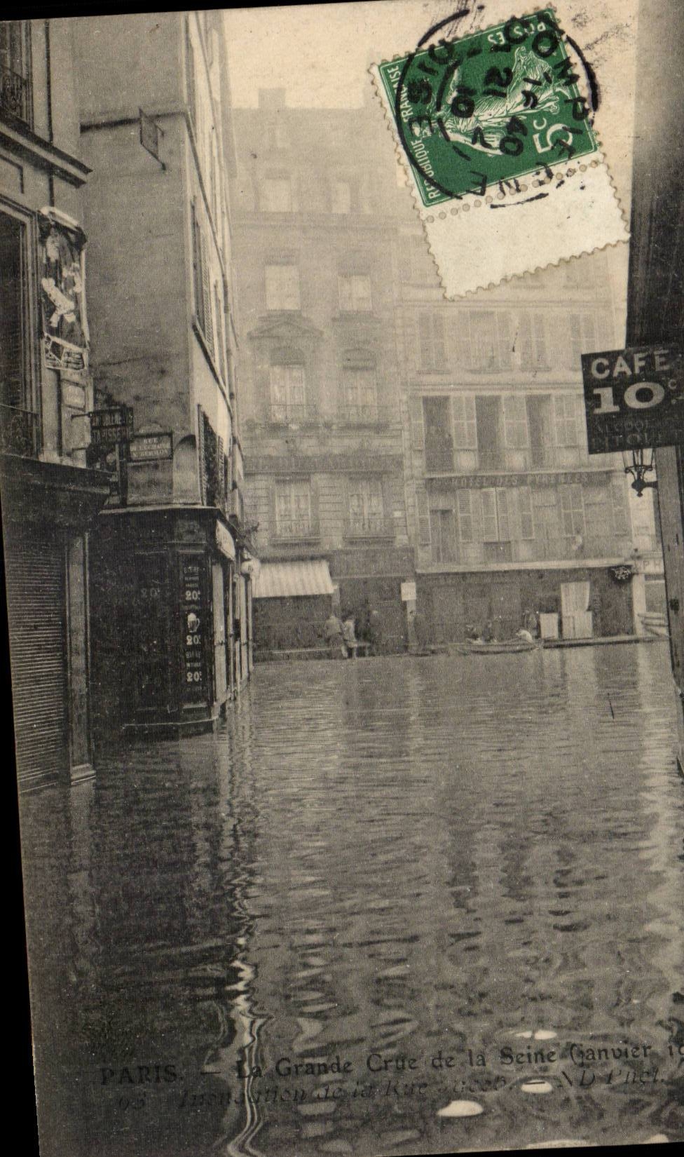 Paris VEnise CPA Inondations 1910 Rue Jacob