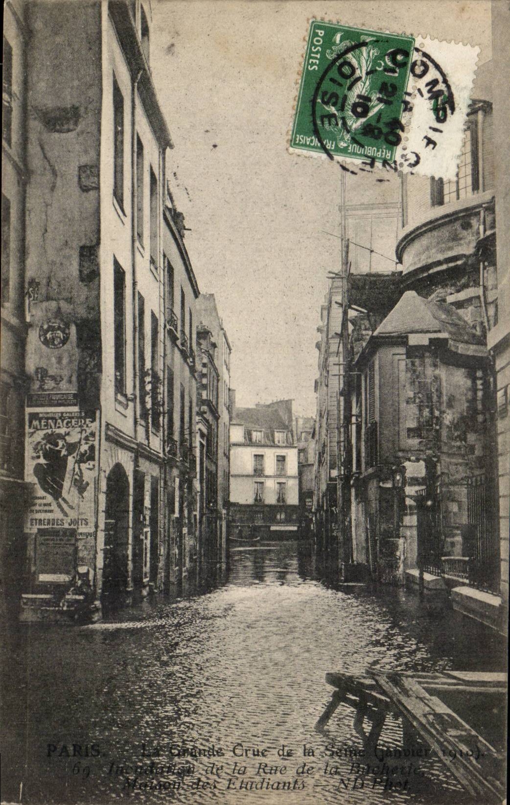 París — La Grande Crue de la Senna (1908) — Maison des Étudiants — ND Phot.