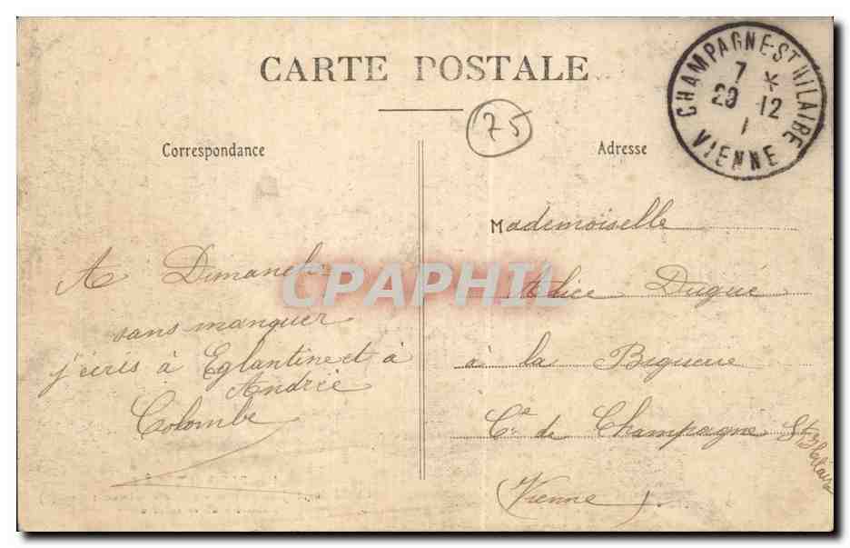Paris CPA Inondations 1910 Ministere de la Guerre — Rückseite
