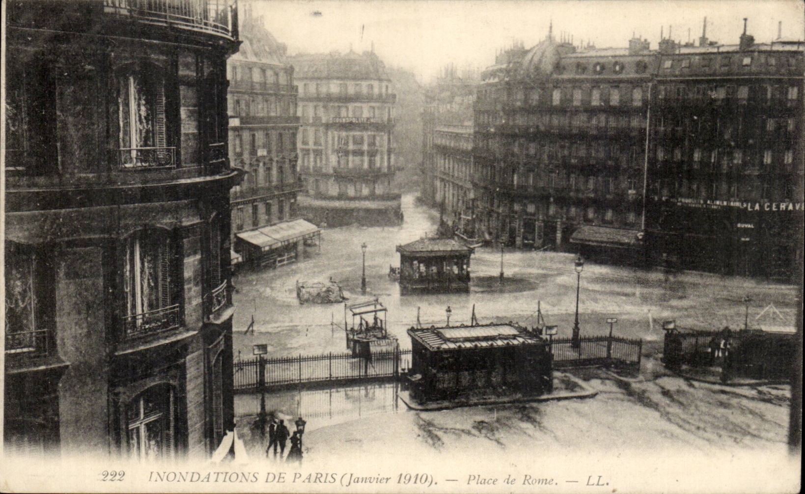 Paris CPA Inondations 1910 Place de Rome