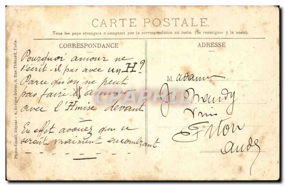 Paris CPA Cabaret du Neant Paris Montmartre — Verso