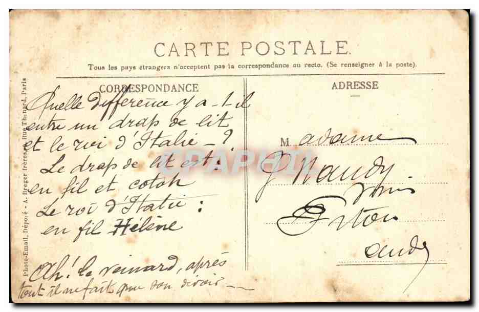 Paris CPA Cabaret du Neant Paris Montmartre — Rückseite