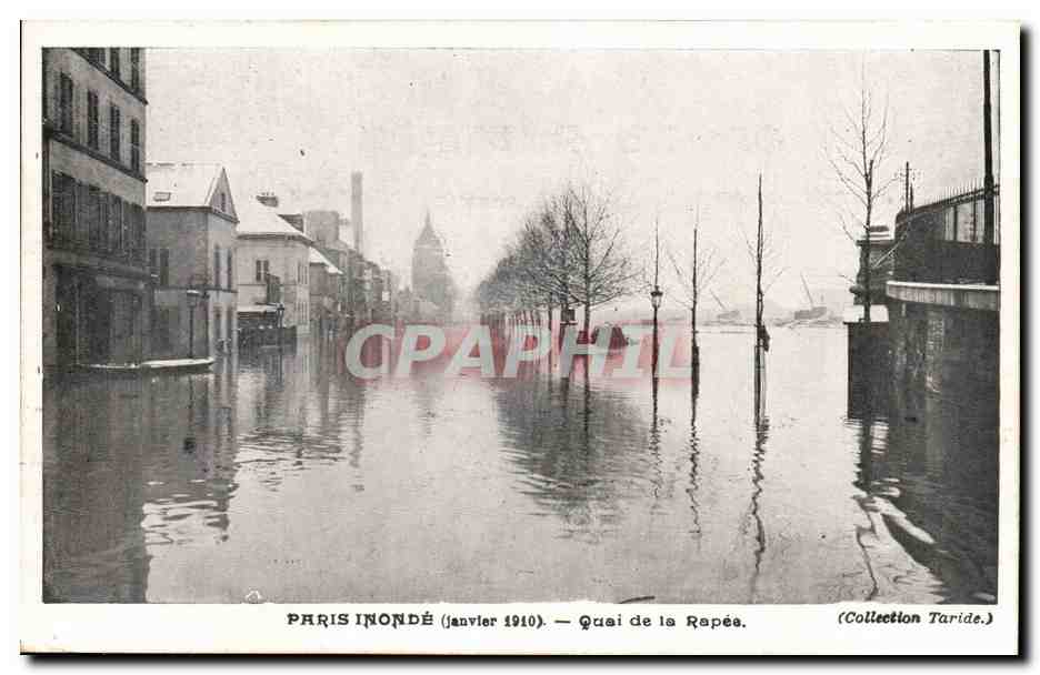 Paris CPA Inondations 1910 Quai de la Rapee