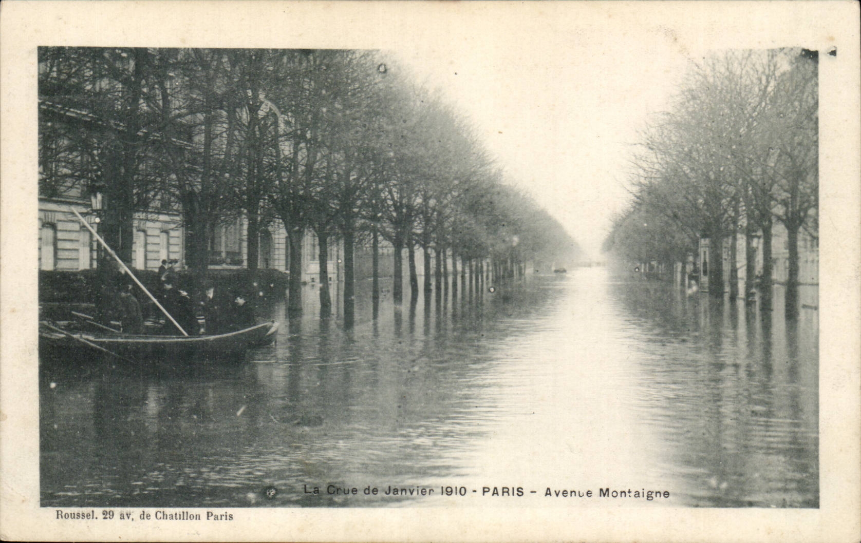 Paris CPA Inondations 1910 Avenue Montaigne