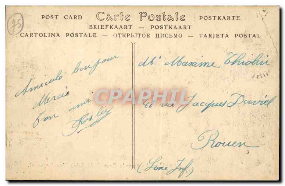 PARIJS — De Grote Vloed van de Seine (Januari 1910) — Rue de Bellechasse — ND Phot — Achterkant