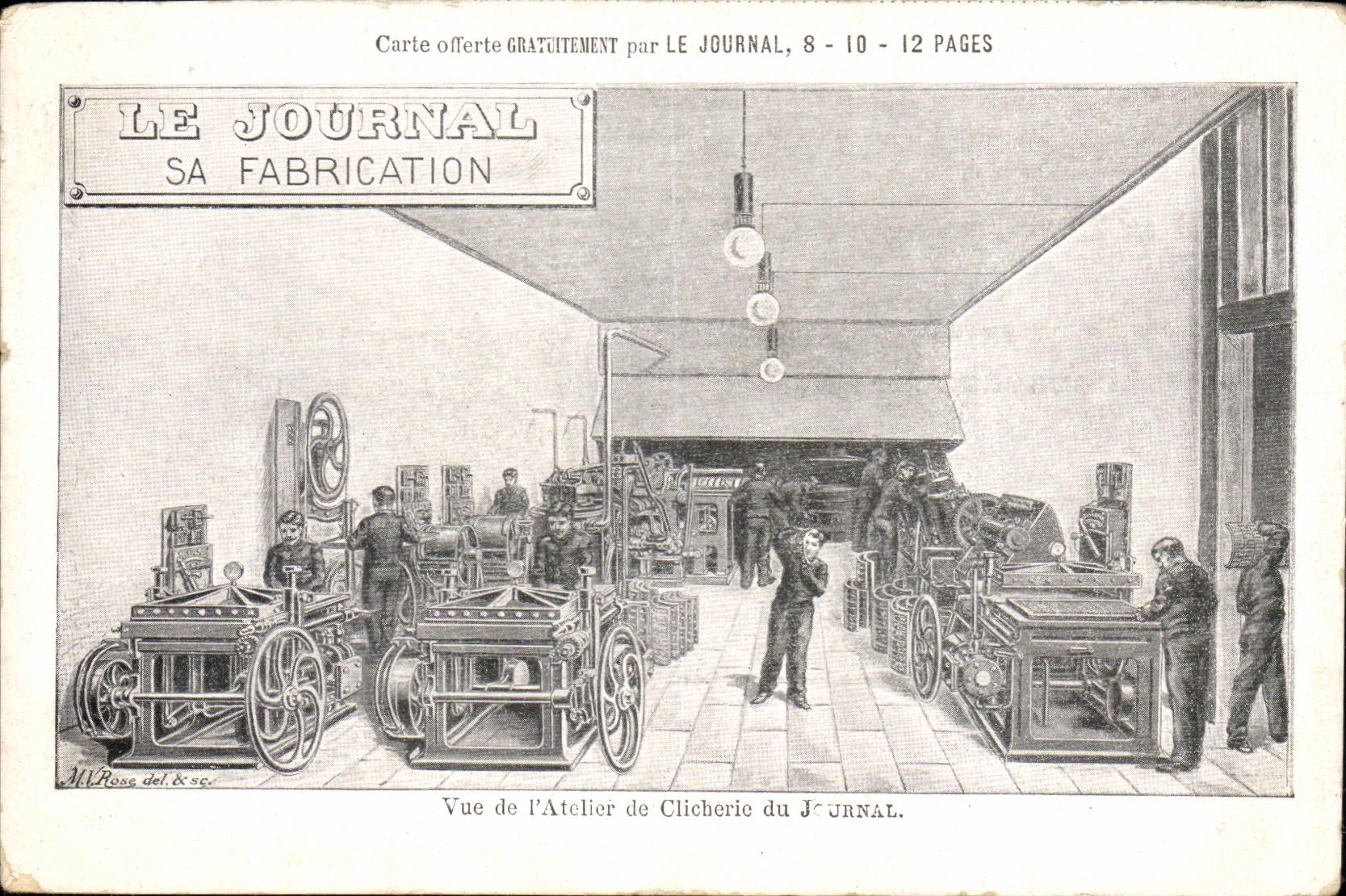 Paris CPA Journal Sa fabrication Vue de l'atelier de clicherie du journal (presse media)