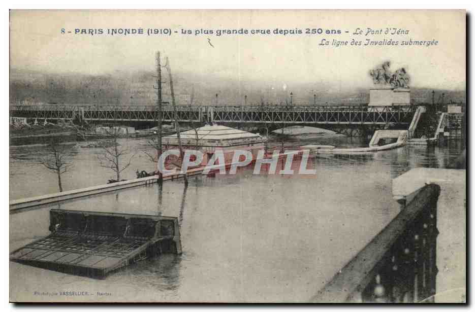 Paris CPA Inondations 1910 La plus grande crue depuis 250 ans Invalides