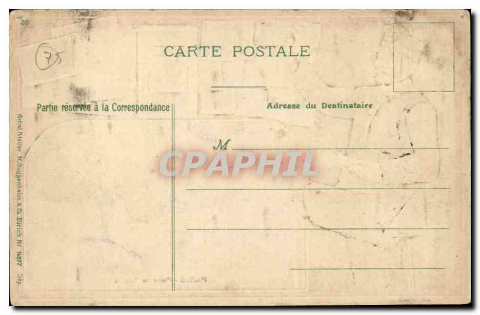 Paris CPA Place de l'opera RaRe Postier SEmeuse Merson  — Rückseite