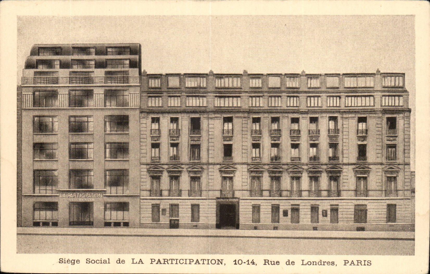 Paris CPA Siege social de la Participation 10 14 rue de Londres