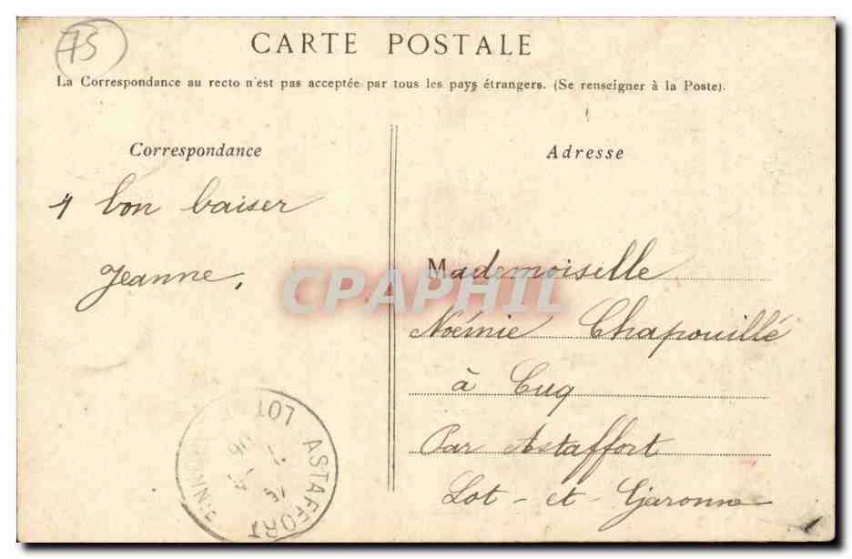 Paris — Le Métropolitain, Boulevard de Grenelle — G. I. — Verso