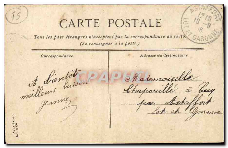 Paris CPA La Metropolitain Gare de la Bastille (metro train) — Rückseite