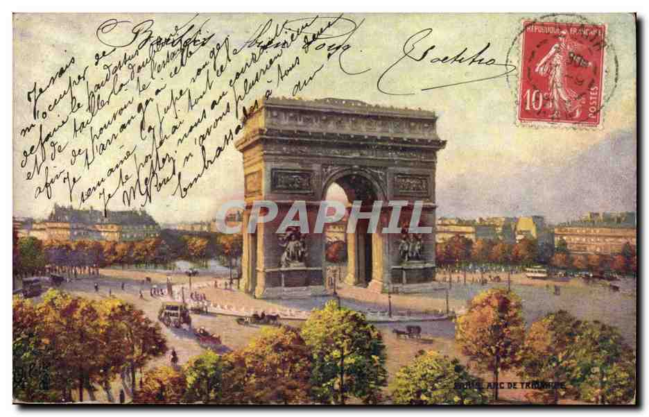 Paris CPA Arc de triomphe