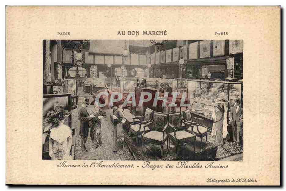 Annuncio dell'Arredamento - Reparto Mobili Antichi - Al Bon Marché, Parigi
