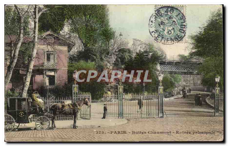 Paris CPA Buttes Chaumont Entree principale